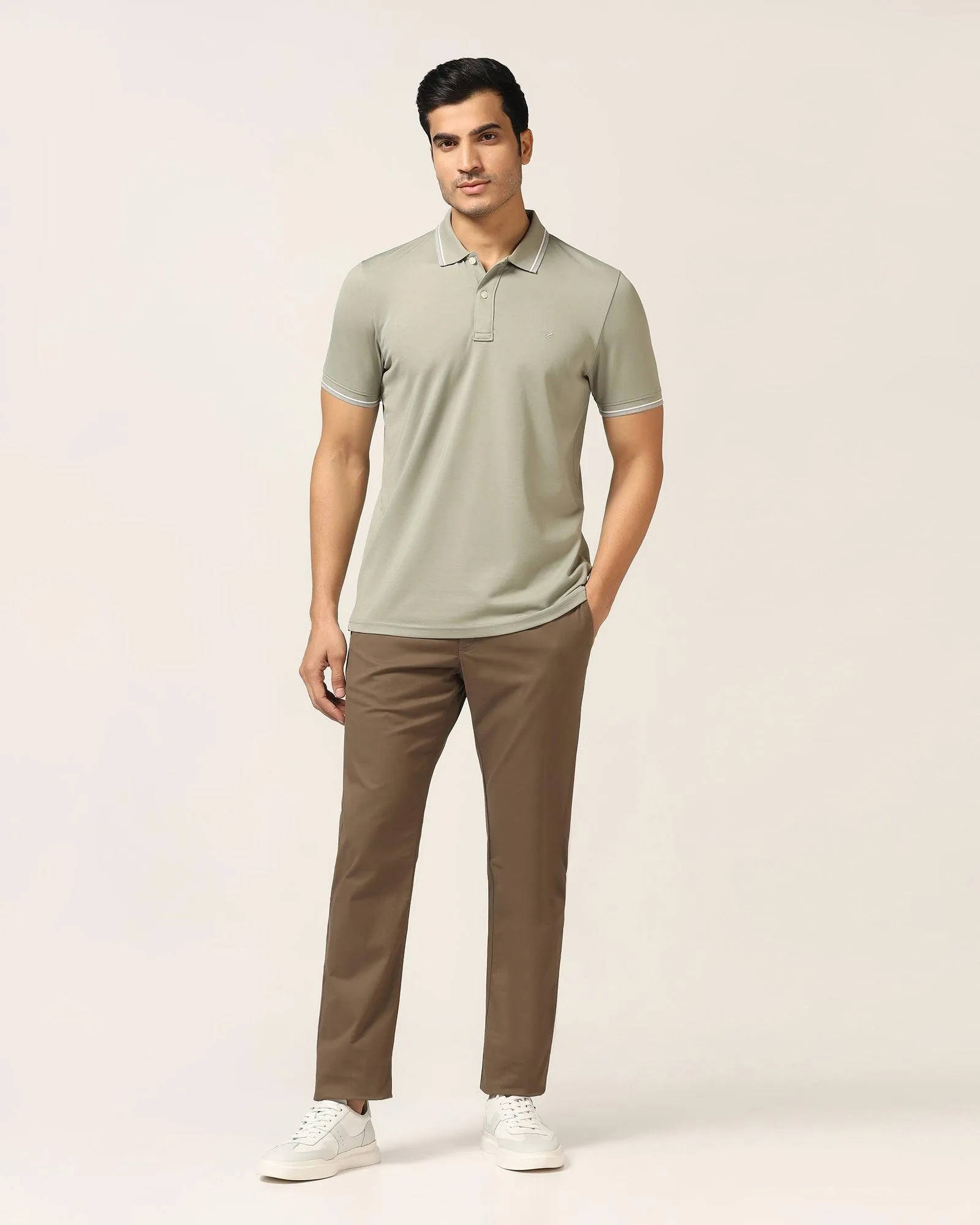 Polo Stone Green Solid T-Shirt - Walter