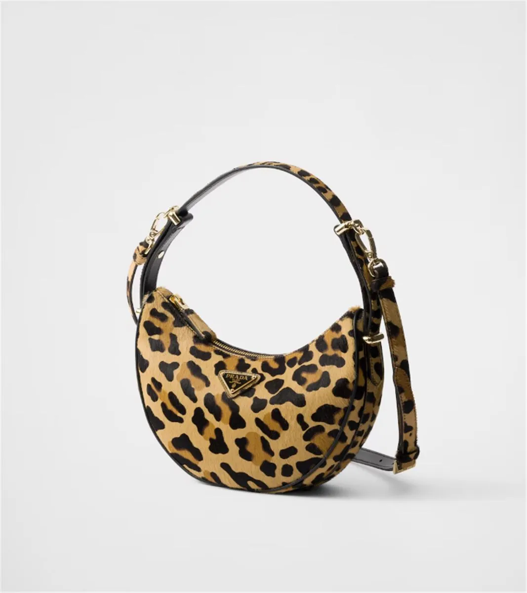 PRADA ARQU PRINTED LEATHER SHOULDER BAG