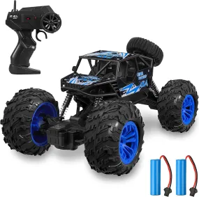 RC Car 1:18 Large Scale, 2.4Ghz All Terrain Waterproof Remote Control Truck with 2 Batteries,4X4 Electric Rapidly off Road Car For, Remote Control Car for Kids Boys and Adults