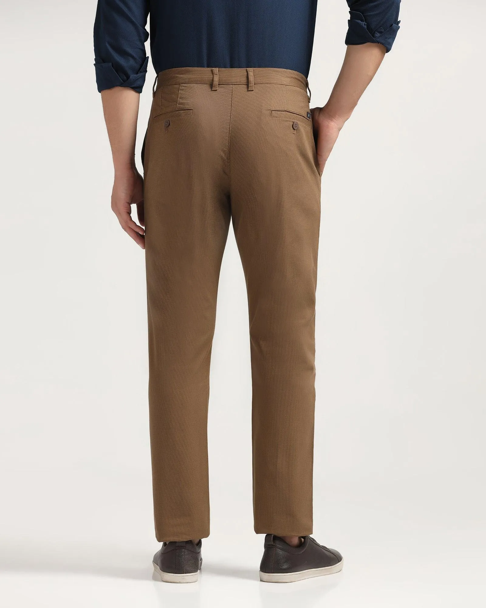 Slim Comfort B-95 Casual Brown Solid Khakis - Kris