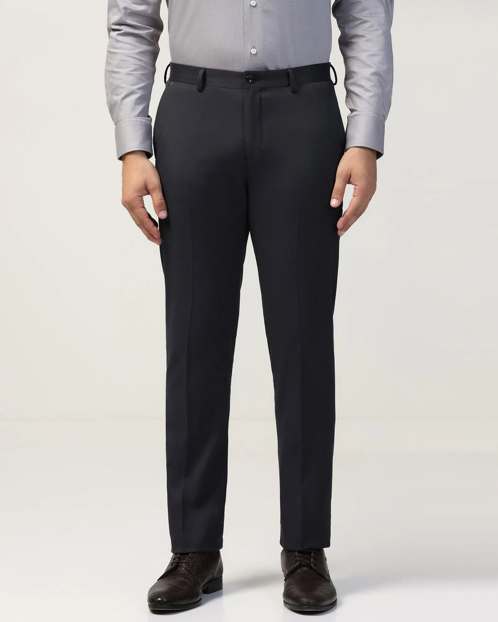 Slim Comfort B-95 Formal Navy Solid Trouser - Eldorado