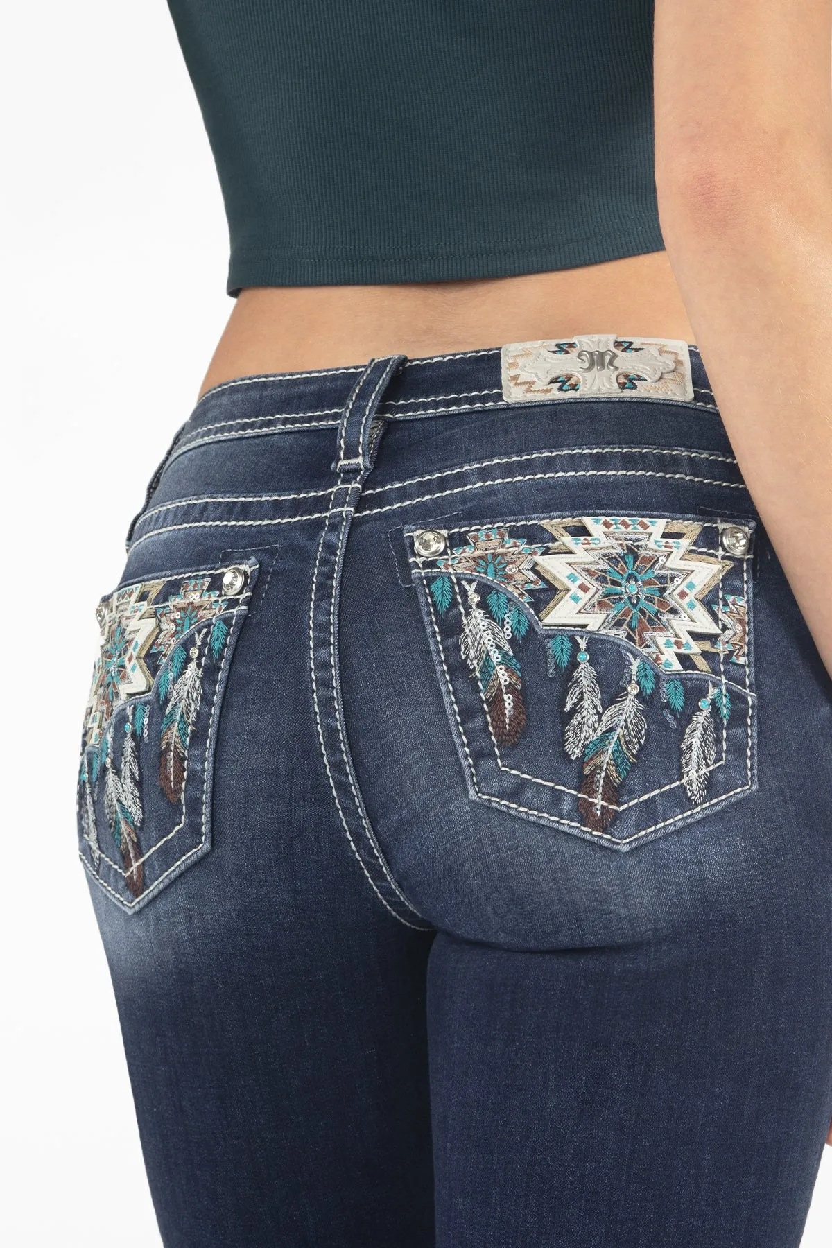 Turquoise Aztec Dreamcatcher Bootcut Jeans