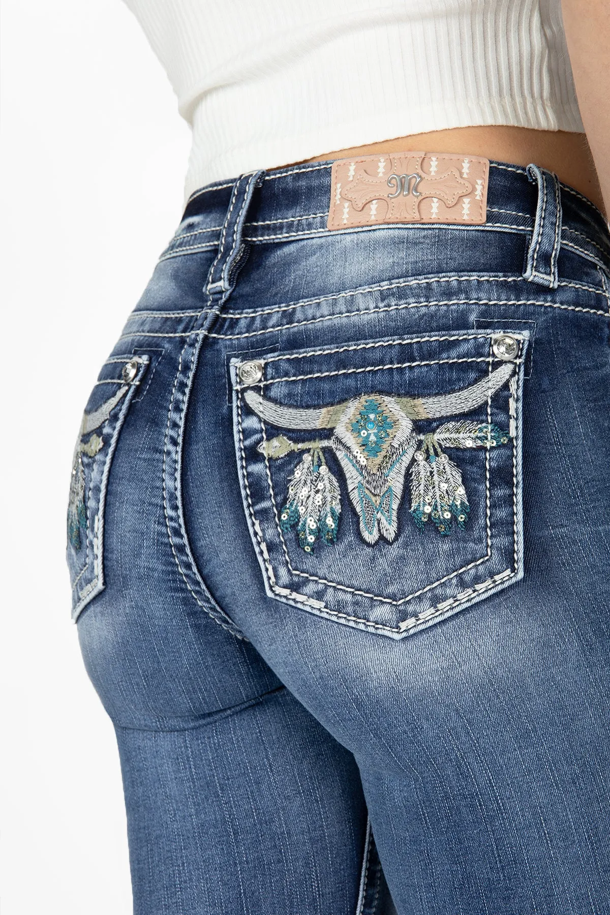 Turquoise Aztec Longhorn Bootcut