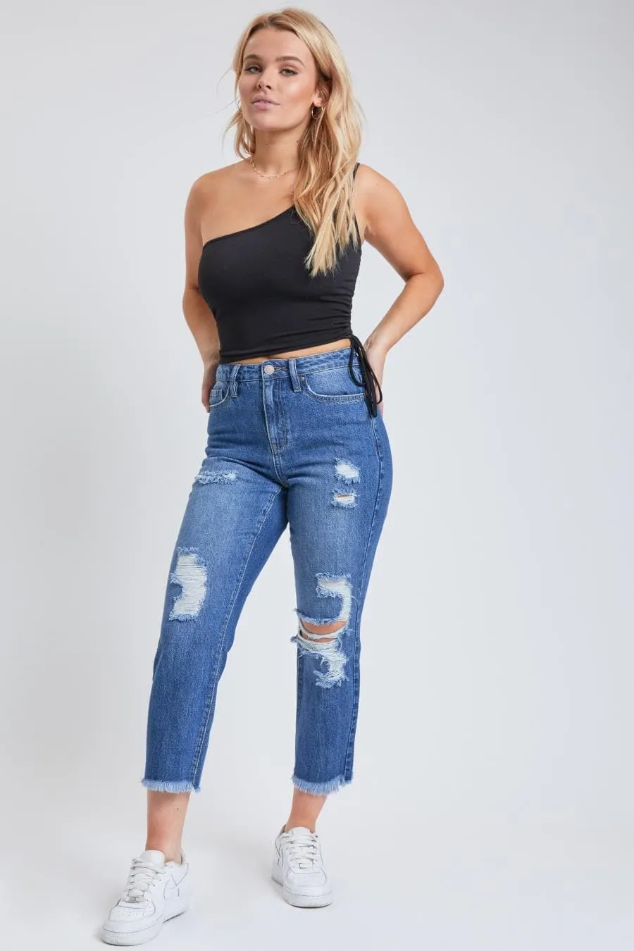 Women's Dream Straight Leg Jeans with Raw Hem