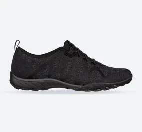 Women's Wide Fit Skechers 100301 Relaxed Fit Breathe Easy Infi Knity Trainers - Black